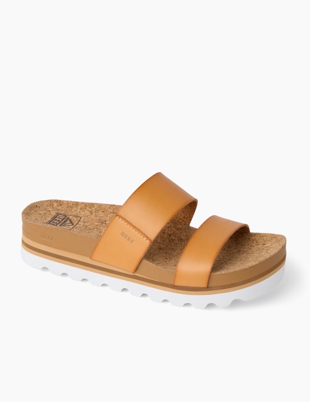 Reef Women's Two-Strap Slide Sandal in Cognac Tan